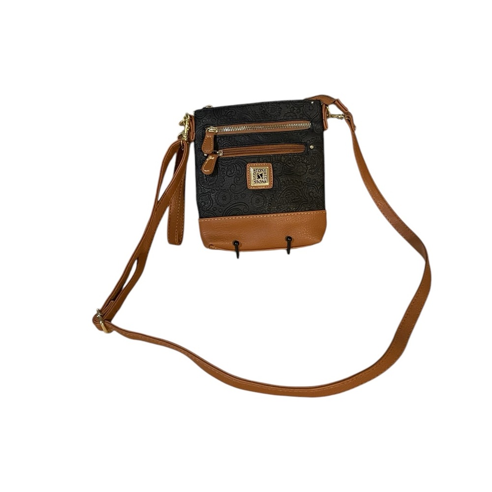 Stone Company Black and Tan Compact Crossbody Bag